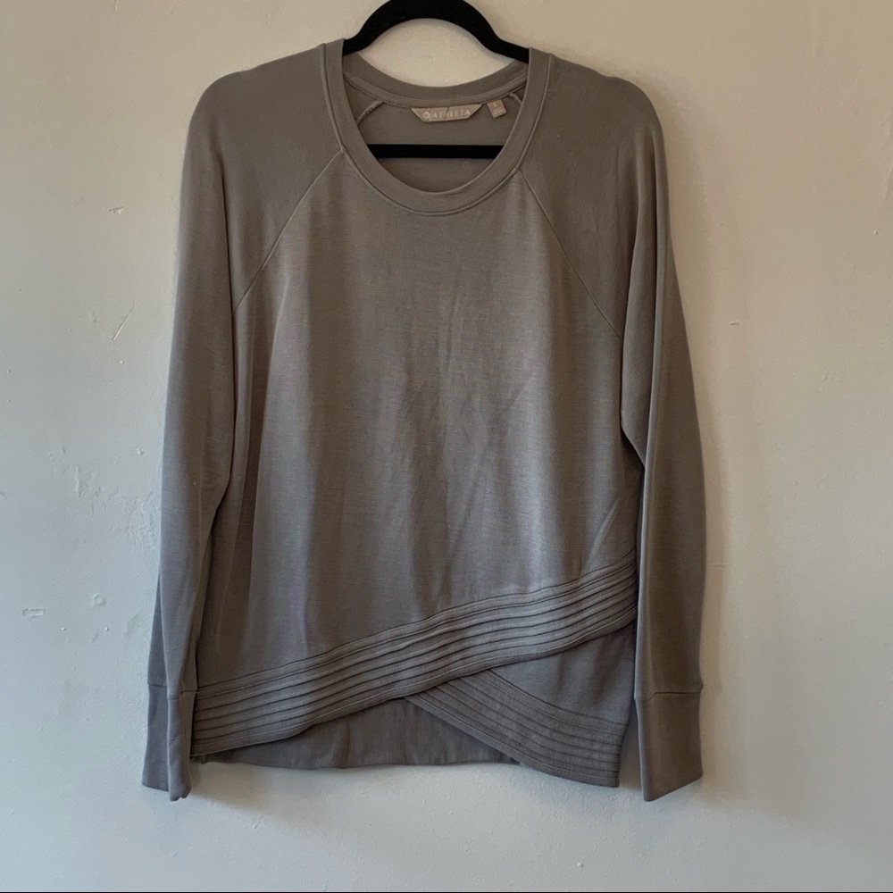 Athleta Serenity Modal Blend Criss Cross Pullover Sweatshirt - Picture 2 of 9